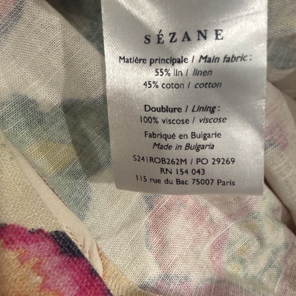 Sezane Womens Allya Mini Dress Aria Print Size 40 US 8 Floral Puff Sleeve - Picture 12 of 15